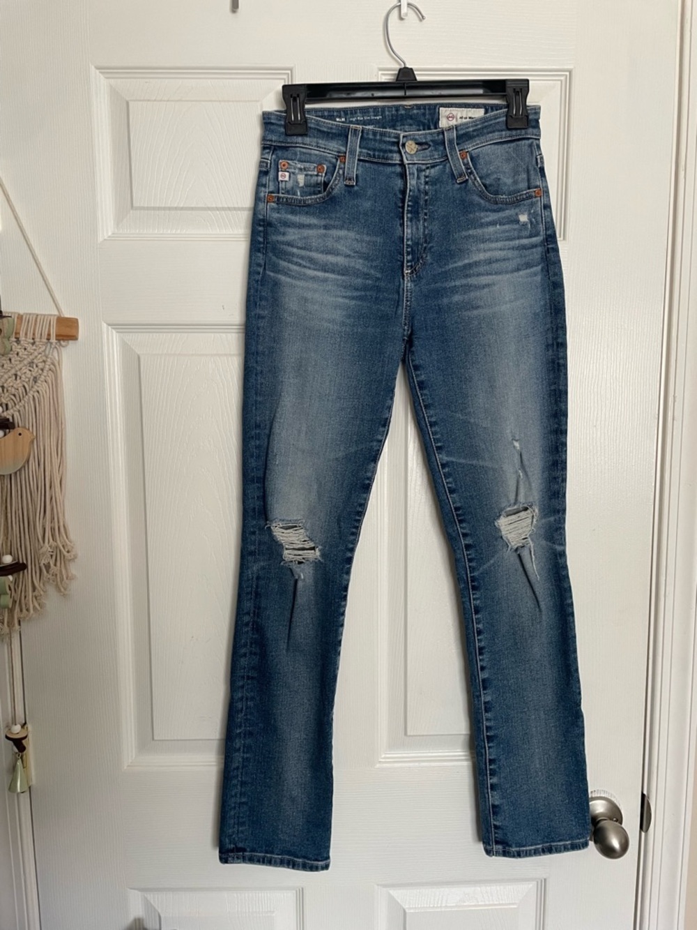 AG Denim 26 Regular Mari High Rise Slim Straight Women’s Blue Jeans